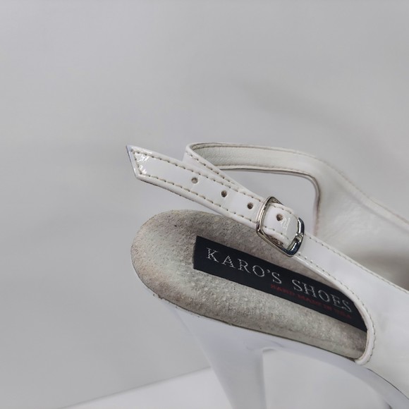 Karo's Shoes 6 inch sling back platform White Size 6 - Picture 7 of 16